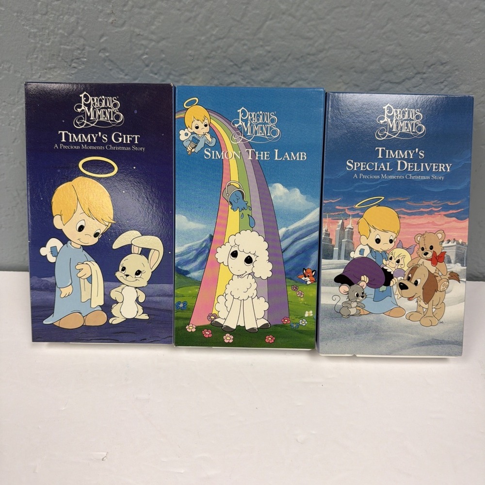 Lot Of 3 Precious Moments VHS Movies Timmy's Gift Simon Lamb Special Delivery